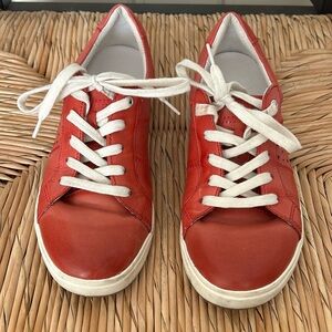 Josef Seibel Caren 01 Red Leather Lace-Up Sneaker